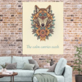 Affiche d'art mural de citation boho loup floral