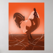 Affiche d'art mural de cuisine orange coucher de s (Devant)