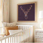 Affiche d'art mural de pépinière de cerfs forestie