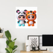 Affiche d'art mural de poupée Kawaii mignonne pour (Bureau à domicile)