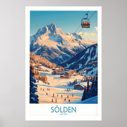 Affiche d'art mural de ski à Sölden Autriche 1 (Devant)