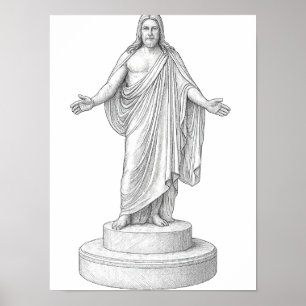 Affiche d'art mural dessin au trait Christus