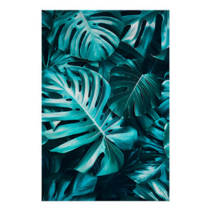 Affiche d'art mural élégante à motif de feuille de