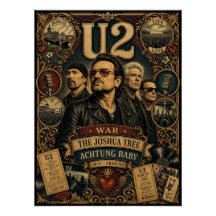 Affiche d'art mural en hommage au groupe de rock v