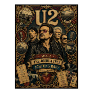 Affiche d'art mural en hommage au groupe de rock v