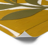 Affiche d'art mural feuille d'olive moutarde (Coin)