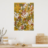 Affiche d'art mural feuille d'olive moutarde (Cuisine)