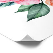 Affiche d'art mural Fleurs Florales Roses Pêches (Coin)