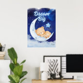 Affiche d'art mural imprimable Ourson - rêve grand (Bureau à domicile)