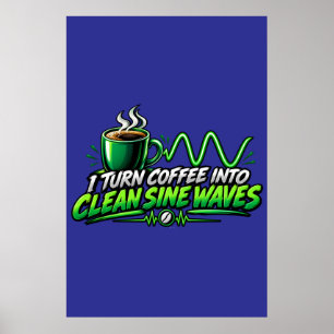 Affiche d'art mural imprimée Vagues sinusoïdales é