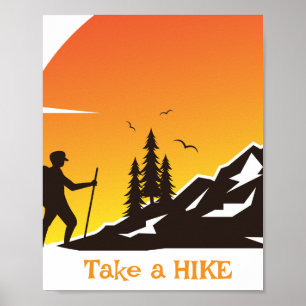 Affiche d'art mural minimal prenez une randonnée