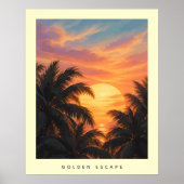 Affiche d'art mural moderne de coucher de soleil a (Devant)