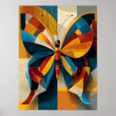 Affiche d'art mural papillon géométrique (Devant)