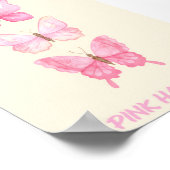 Affiche d'art mural Papillon Rose | Féminin Douce (Coin)
