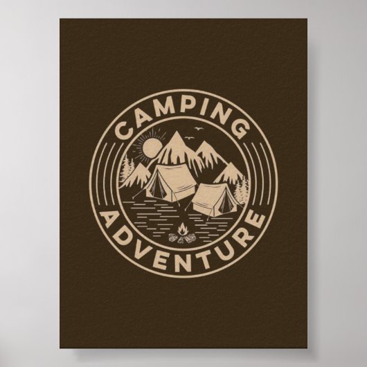 Affiche d'art mural propre | camping (Badge vintag (Devant)