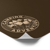 Affiche d'art mural propre | camping (Badge vintag (Coin)