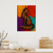 Affiche d'art mural renard expressionniste dans de (Cuisine)