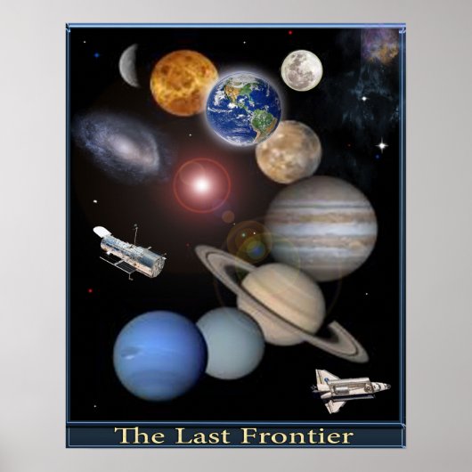 Affiche d'Art numérique du système solaire (Devant)