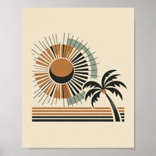 Affiche d'art palmier milieu du siècle