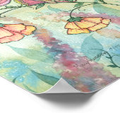 Affiche d'art papillon de fée des fleurs (Coin)