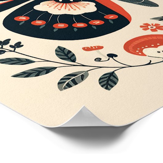 Affiche d'art papillon populaire scandinave (Coin)
