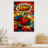 Affiche d'art pop de bande dessinée de super-héros (Cuisine)