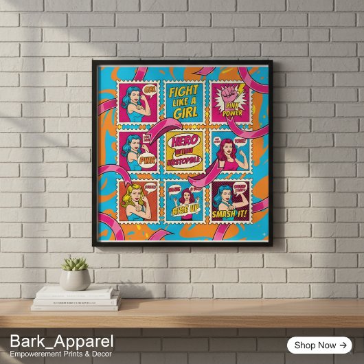Affiche d'art Pop Rock Rose - Sensibilisation au c