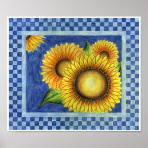 Affiche d'art populaire du pays de tournesol Impri