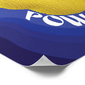 Affiche d'art Power Fleur Jaune avec Dégradé Bleu (Coin)