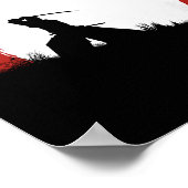Affiche d'art silhouette de guerrier samouraï japo (Coin)