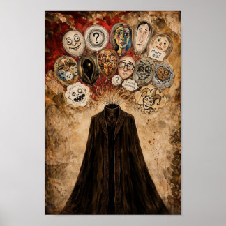 Affiche d'art sombre surréaliste Je t'oublie lente
