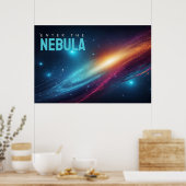 Affiche d'art spatial abstrait néon supernova cosm (Cuisine)