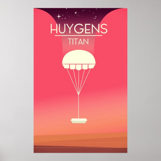 Affiche d'art spatial Huygens Titan. (Devant)