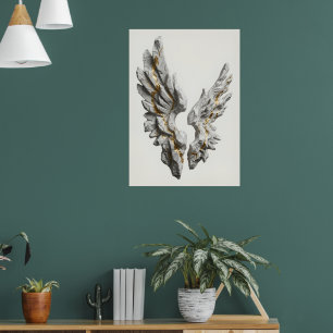 Affiche d'art spirituel aux ailes de plume de Colo