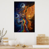 Affiche d'art spirituel Phoenix & Lotus (Cuisine)