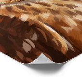 Affiche d'art stylisée de hibou (Coin)