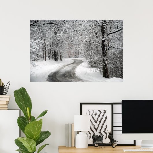 Affiche d'art sur la scène de neige (Bureau à domicile)