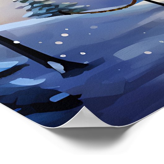 Affiche d'art sur la scène de Noël (Coin)