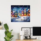 Affiche d'art sur la scène de Noël (Bureau à domicile)