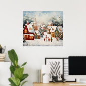 Affiche d'art sur la scène de Noël (Bureau à domicile)