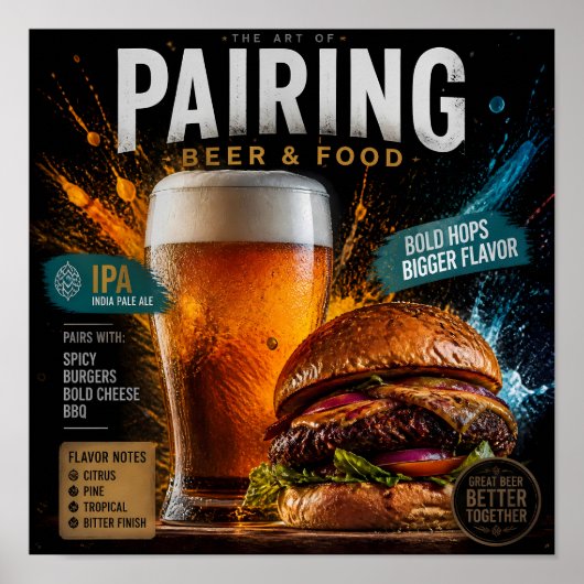 Affiche d'art sur l'association de bière houblonné (Devant)