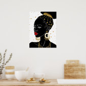 Affiche d'art sur les femmes africaines (Cuisine)