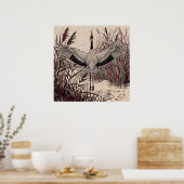 Affiche d'art sur roseau à ailes de grue (Cuisine)