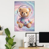 Affiche d'art Teddy Astronaute Cosmique (Bureau à domicile)