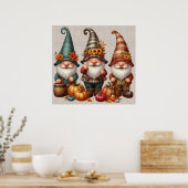 Affiche d'art Trio Gnomes de Thanksgiving (Cuisine)