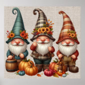 Affiche d'art Trio Gnomes de Thanksgiving (Devant)