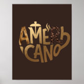 Affiche d'art typographique Americano Gold Coffee (Devant)