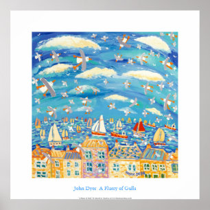 Affiche d'art : Une bourrasque des mouettes,