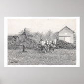 Affiche d'art vintage de travail d'équipe (Devant)