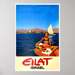 Affiche d'art vintage d'Eilat Israël